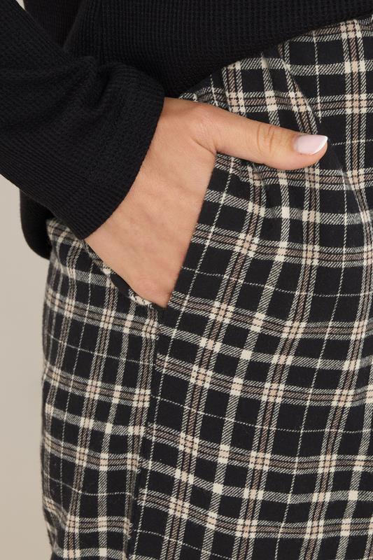 LTS Tall Black Cotton Check Pyjama Bottoms | Long Tall Sally 4