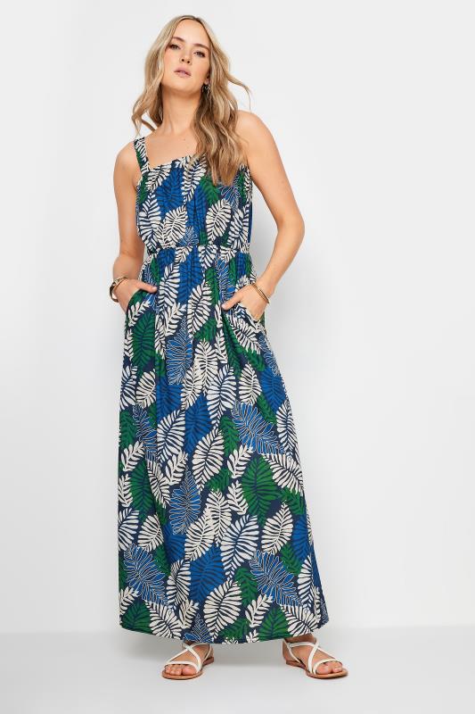 LTS Tall Women's Navy Blue Tropical Print Maxi Dress | Long Tall Sally 1