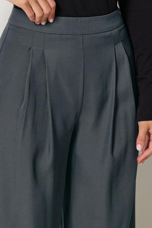 LTS Tall Women's Grey Pleat Front Wide Leg Trousers | Long Tall Sally 4