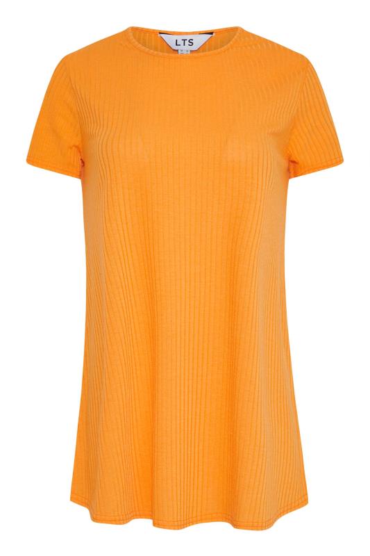 Tall Women's LTS Light Orange Short Sleeve Ribbed Swing Top | Long Tall Sally  5