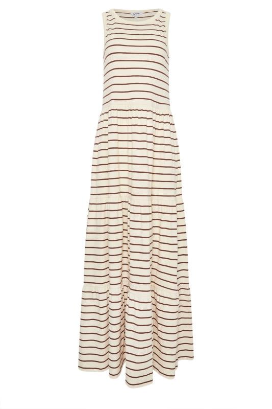 LTS Tall Natural Brown Striped Tiered Sleeveless Maxi Dress | Long Tall Sally  5