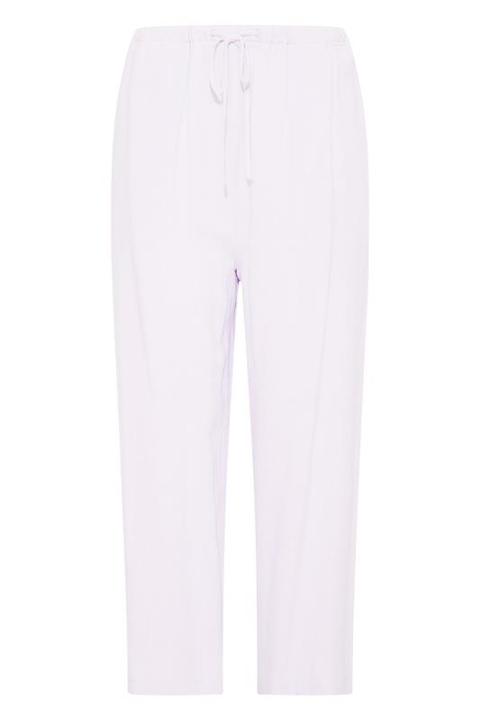 LTS Tall Women's Lilac Purple Linen Look Cropped Trousers | Long Tall Sally  4