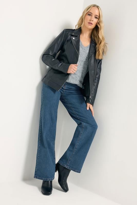 LTS Tall Indigo Blue BEA Wide Leg Jeans | Long Tall Sally 5