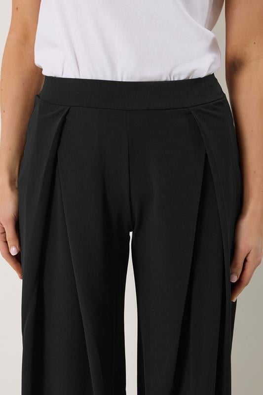 LTS Tall Women's Black Pleat Front Wide Leg Trousers | Long Tall Sally 4