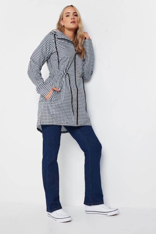 LTS Tall Women's Black & White Gingham Pocket Parka | Long Tall Sally 2