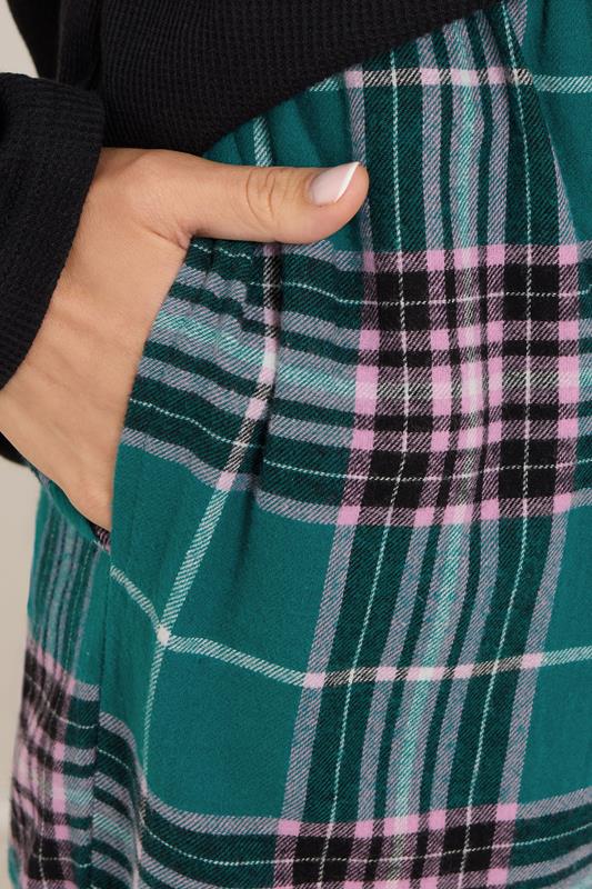 LTS Tall Turquoise Green Cotton Check Pyjama Bottoms | Long Tall Sally 4