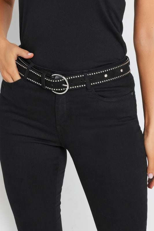 Black Diamante Stud Micro Belt | Long Tall Sally 1