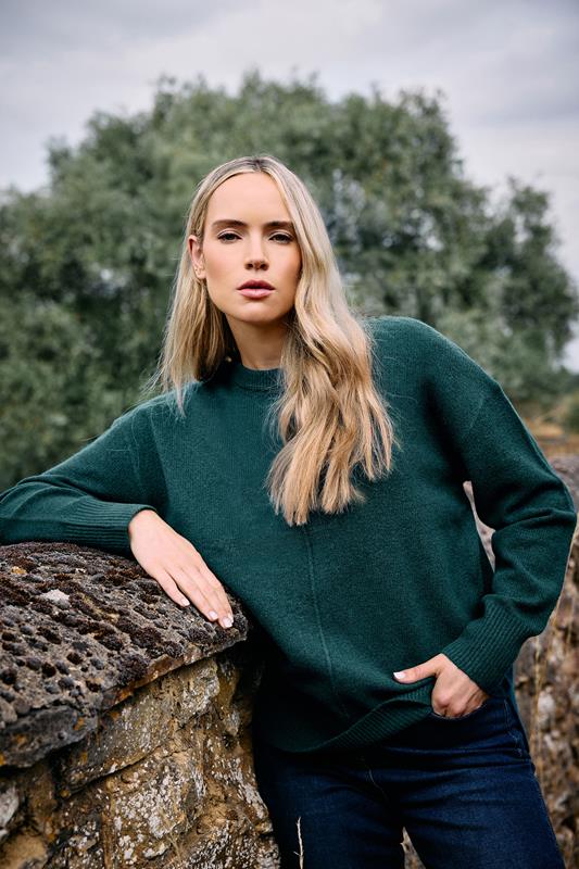 Tall  LTS Tall Dark Green Seam Front Jumper