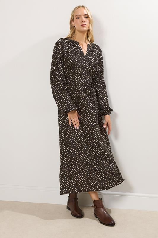 Tall  LTS Tall Black Spot Print Midaxi Dress