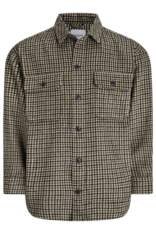 JACK & JONES Big & Tall Black Check Long Sleeve Overshirt | BadRhino 3