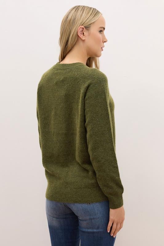 LTS PREMIUM Tall Olive Green Knitted Jumper 3