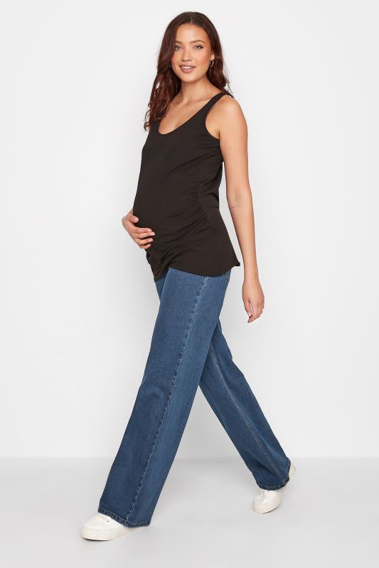 LTS Tall Maternity Indigo Blue BEA Wide Leg Jeans | Long Tall Sally 2