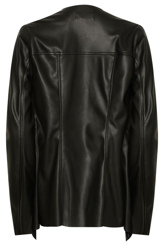 Tall Women's LTS Black Faux Leather Waterfall Jacket | Long Tall Sally  6