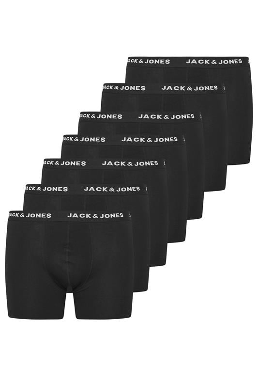 Men's  JACK & JONES Big & Tall 7 PACK Black Branded Boxers