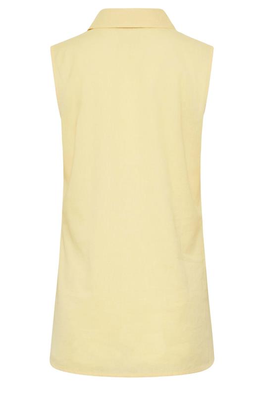 LTS Tall Women's Yellow Sleeveless Linen Blend Shirt | Long Tall Sally  7