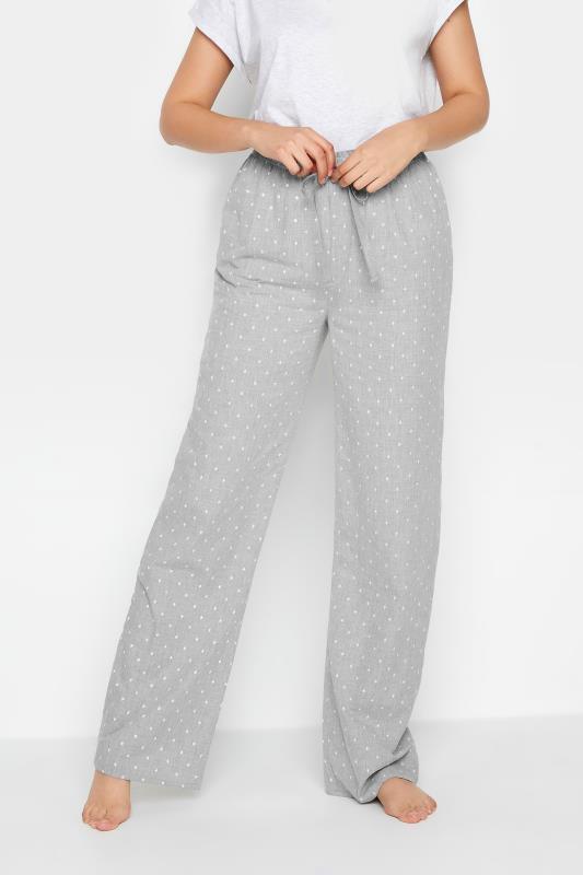 LTS Tall Grey Polka Dot Cotton Pyjama Bottoms | Long Tall Sally 5