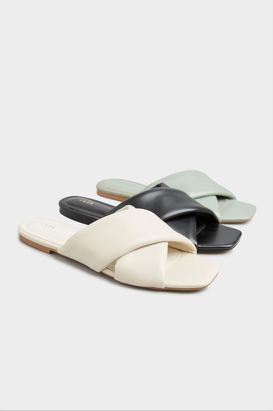 LTS Sage Green Cross Strap Square Mules In Standard Fit | Long Tall Sally  7
