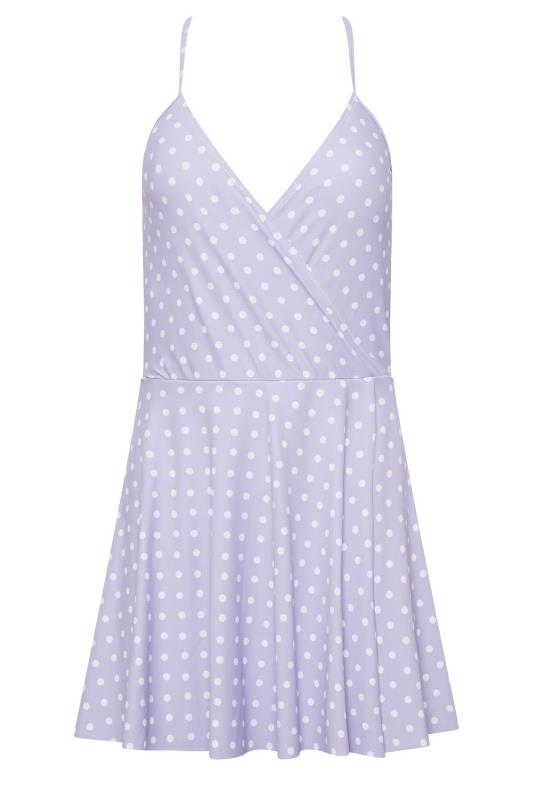 LTS Tall Women's Lilac Purple Spot Swim Dress | Long Tall Sally 7