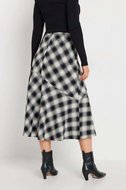 LTS Tall Black Check Print Tiered Midaxi Skirt | Long Tall Sally 4