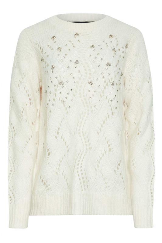 LTS Tall White Embellished Jumper | Long Tall Sally  6