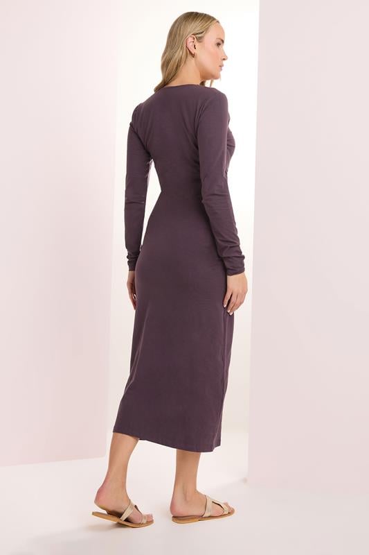 LTS Tall Dark Purple Wrap Midi Dress | Long Tall Sally 3