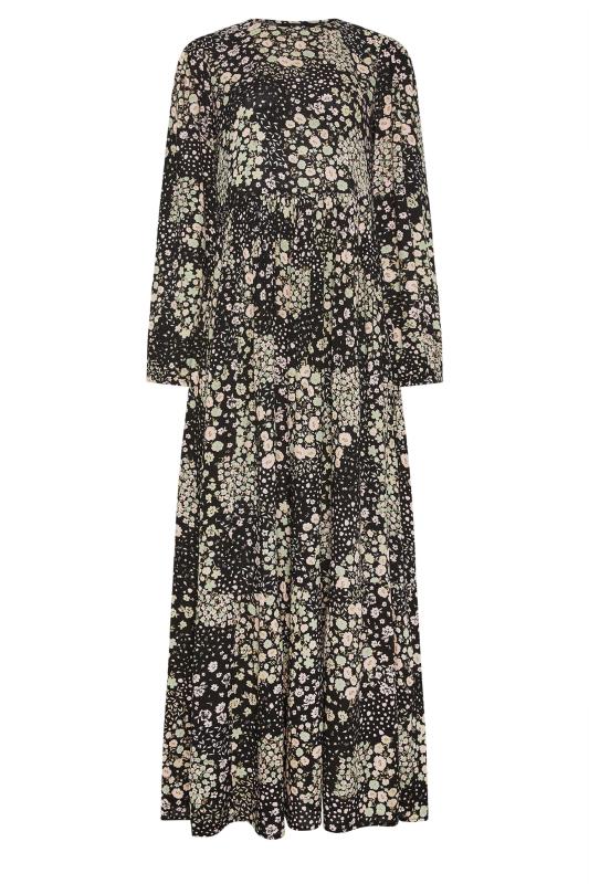 LTS Tall Womens Black Ditsy Floral Print Tiered Maxi Dress | Long Tall Sally 5