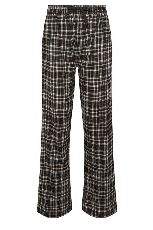 LTS Tall Black Cotton Check Pyjama Bottoms | Long Tall Sally 5