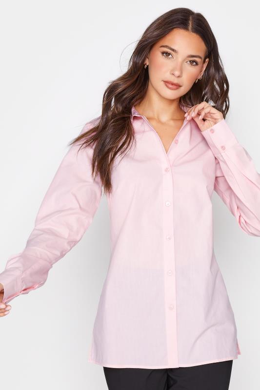 LTS Tall Women's Blush Pink Fitted Cotton Shirt | Long Tall Sally  1