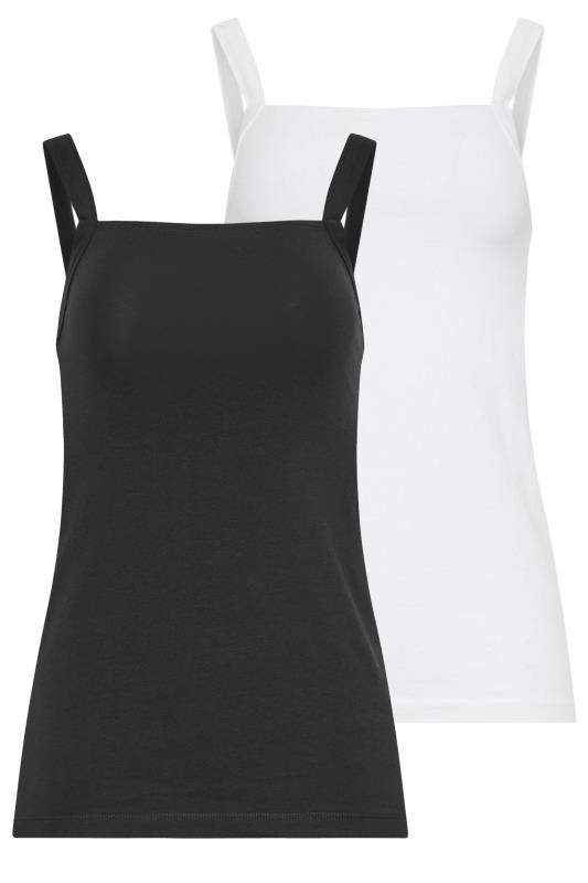 LTS 2 PACK Tall Women's Black & White Square Neck Cami Vest Tops | Long Tall Sally 7