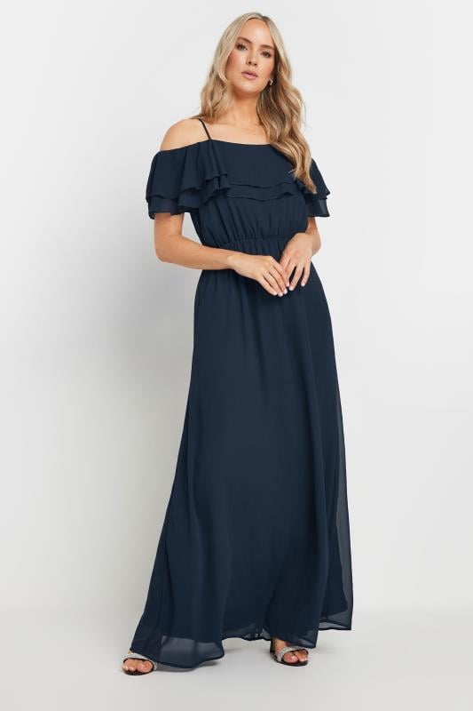 LTS Tall Women's Navy Blue Ruffle Maxi Dress | Long Tall Sally  2