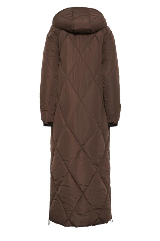 LTS Tall Women's Brown Maxi Puffer Coat | Long Tall Sally 8