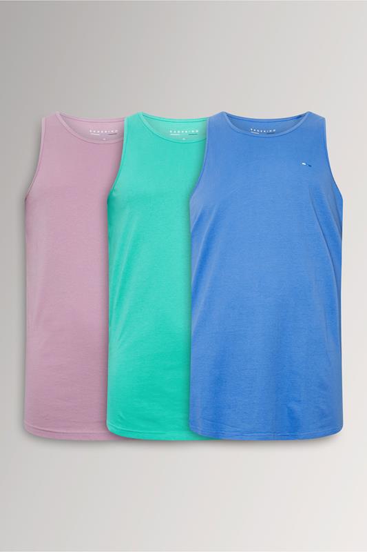 BadRhino Big & Tall Purple/ Blue/ Teal Green 3 Pack Vests | BadRhino 1