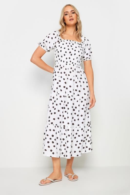 LTS Tall Women's White Polka Dot Midi Dress | Long Tall Sally  2