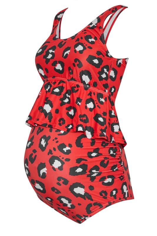 LTS Tall Women's Maternity Red Leopard Print Tankini Set | Long Tall Sally  5
