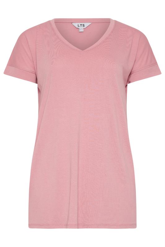 LTS PREMIUM Tall Womens Pink V-Neck T-Shirt | Long Tall Sally 5