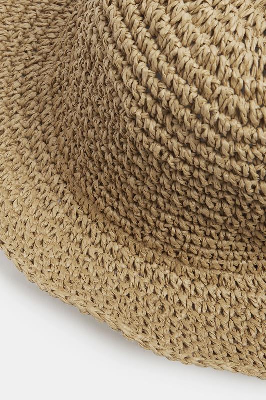 Natural Brown Woven Bucket Hat | Yours Clothing 2