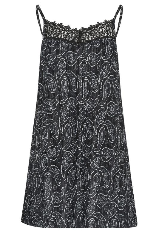LTS Tall Black Paisley Print Mesh Lace Vest Top | Long Tall Sally 6