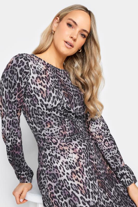 LTS Tall Women's Grey Leopard Print Midi Dress | Long Tall Sally 4