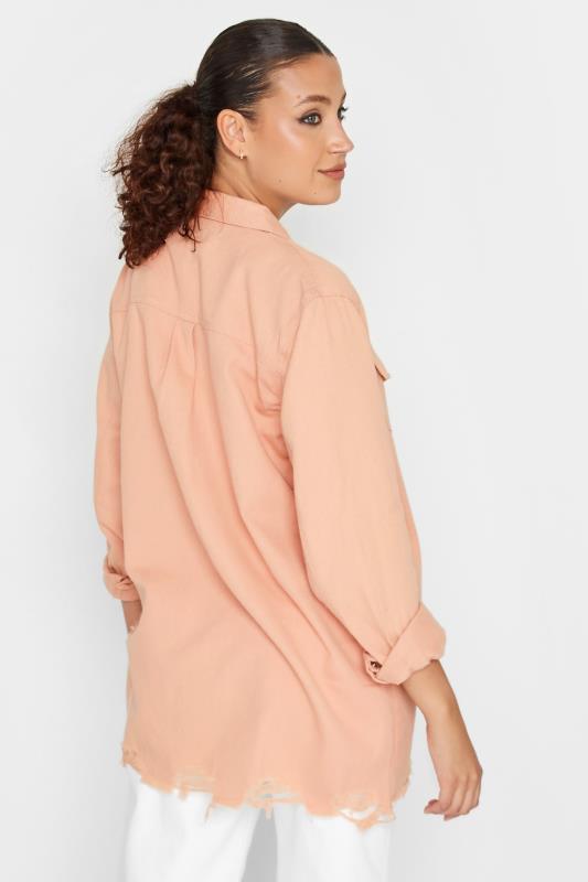 LTS Tall Women's Blush Pink Distressed Twill Shirt | Long Tall Sally 3