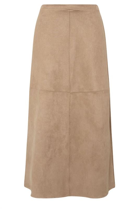 Tall  LTS Tall Tan Brown Suedette A-Line Midi Skirt