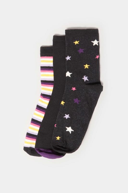 LTS Tall Women's 3 PACK Star & Stripe Print Ankle Socks | Long Tall Sally 3