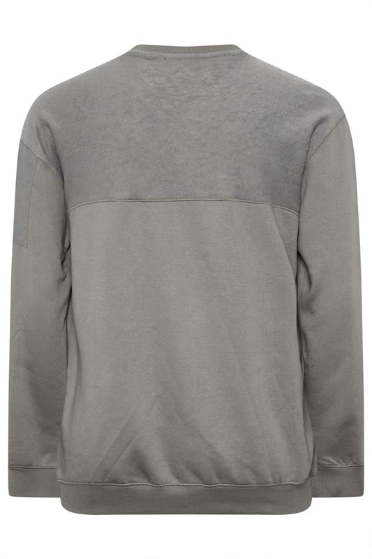 FIRETRAP Big & Tall Grey Olsen Sweatshirt | BadRhino 5