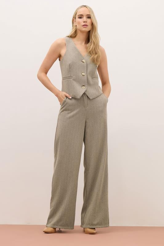 LTS PREMIUM Tall Brown Herringbone Formal Trousers | Long Tall Sally 2