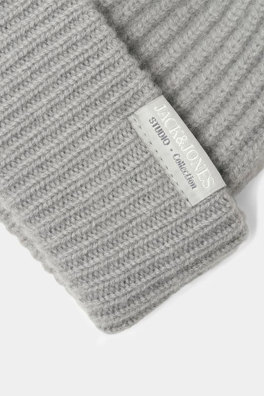JACK & JONES Big & Tall Ultimate Grey Wool Beanie | BadRhino 2