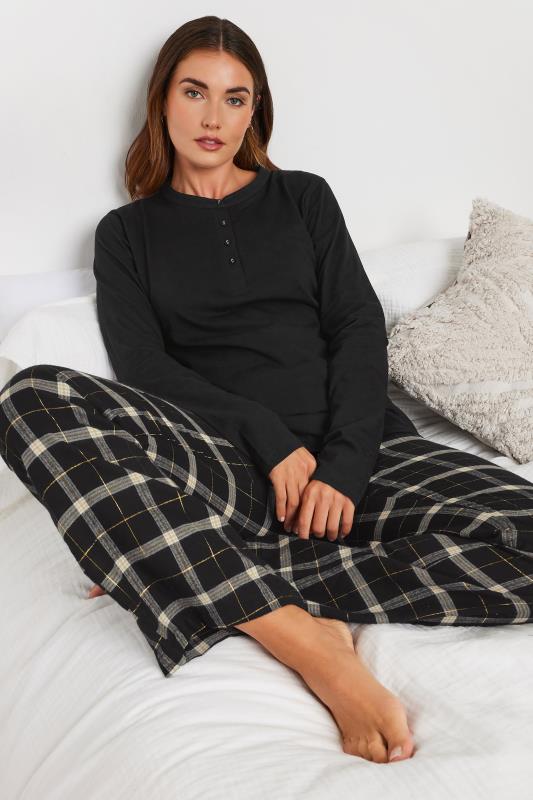 LTS Tall Black Cotton Pyjama Top | Long Tall Sally 1