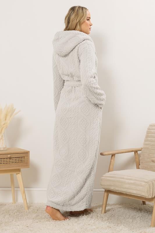 LTS Tall Natural Brown Cable Maxi Dressing Gown | Long Tall Sally  3