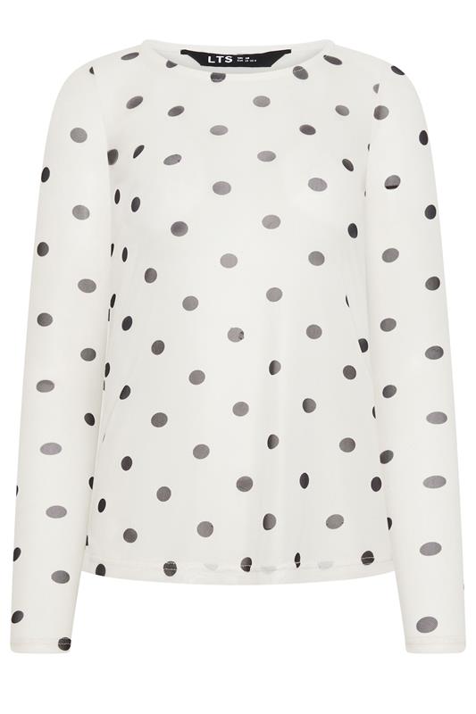 LTS Tall Women's White Polka Dot Mesh Top | Long Tall Sally 6