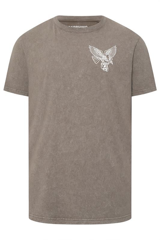 BadRhino Big & Tall Brown Extra Long Acid Wash Falcon Graphic T-Shirt | BadRhino 1