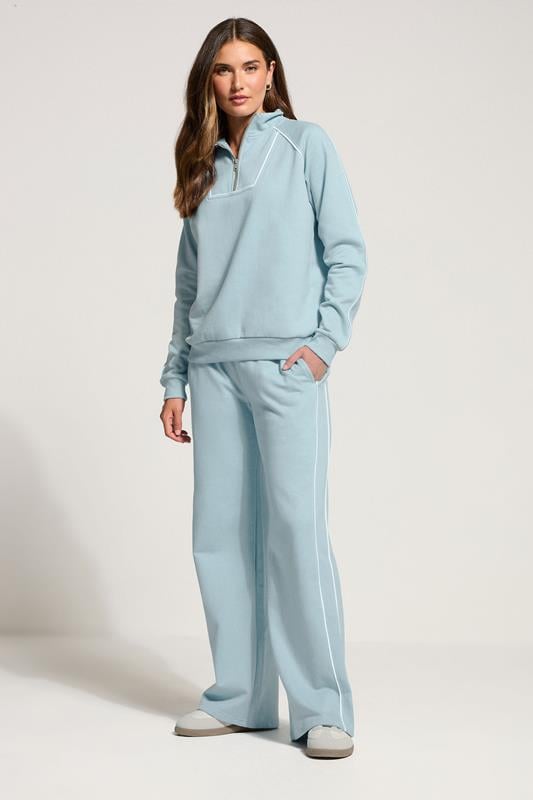 LTS Tall Blue Piped Wide Leg Joggers | Long Tall Sally 1