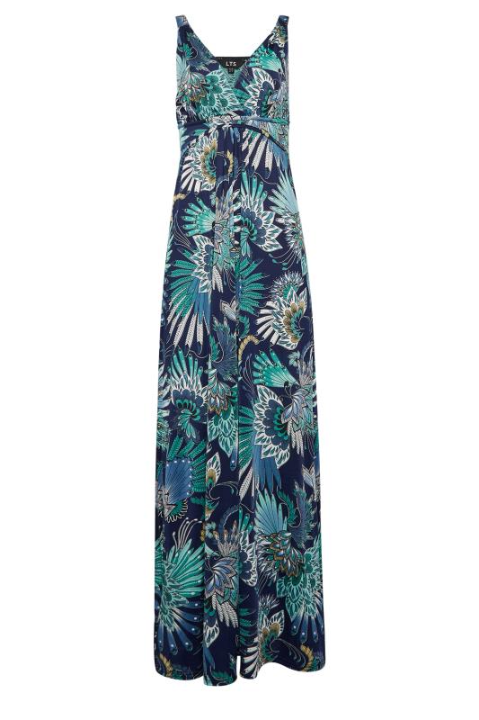 LTS Tall Women's Blue Floral Print V-Neck Sleeveless Maxi Dress | Long Tall Sally 6